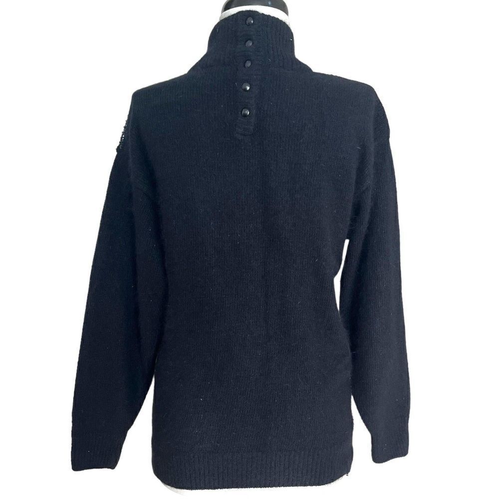 Vintage Ib Diffusion Sequin Argyle Mock Neck Swea… - image 4